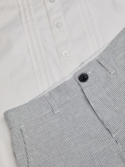 Monsoon Blue Pintuck Shirt and Stripe 100% Cotton Shorts Set - Image 3 of 3