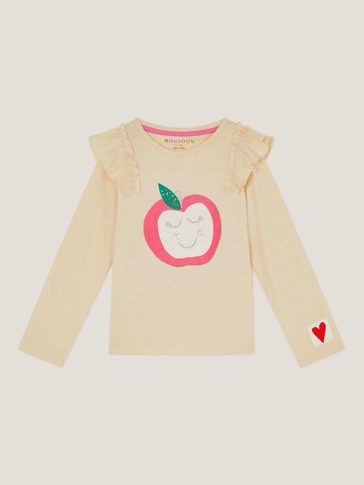 Monsoon Pink Apple Long Sleeve 100% Cotton Top - Image 1 of 2