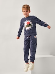 Monsoon Blue Back To Nature 100% Cotton Sweatshirt and Joggers Set - Image 1 of 4