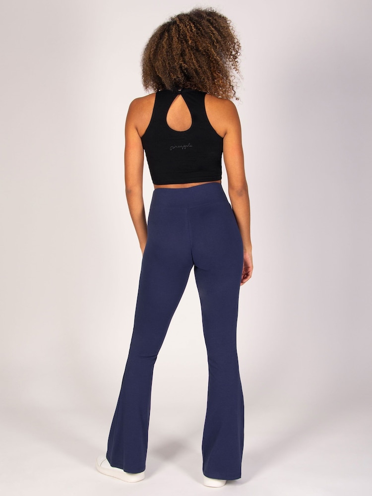 Pineapple Blue Flare Jersey Womens Trousers - Image 5 of 6