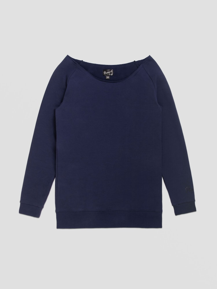 Pineapple Blue Womens Off Shoulder Longline Sweatshirt - Image 5 of 5