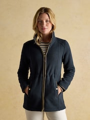 Joules Navy Zip Through Longline Fleece - Image 1 of 11