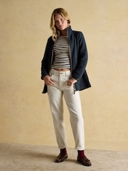 Joules Navy Zip Through Longline Fleece - Image 3 of 11