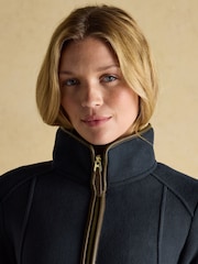 Joules Navy Zip Through Longline Fleece - Image 5 of 11