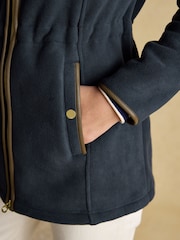 Joules Navy Zip Through Longline Fleece - Image 7 of 11