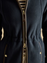 Joules Navy Zip Through Longline Fleece - Image 8 of 11