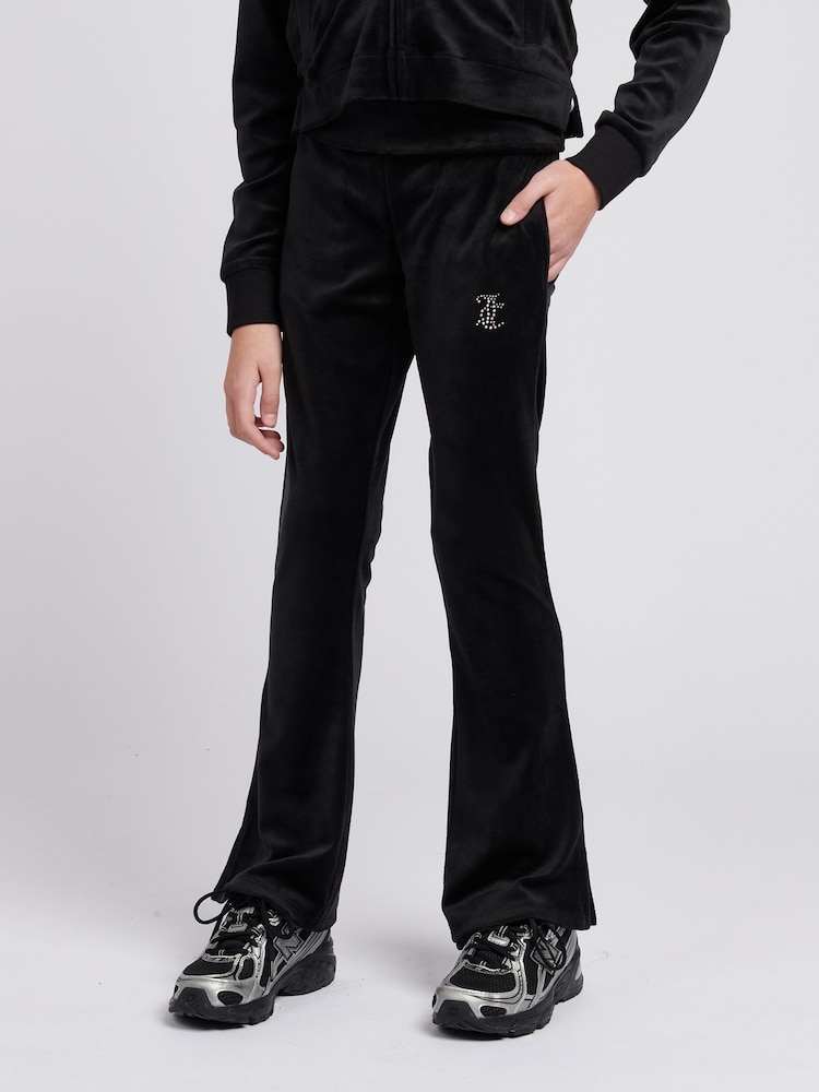 Juicy Couture Black Girls Fold Over Waist Joggers - Image 1 of 1