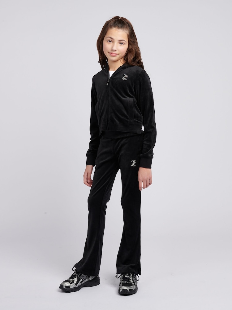 Juicy Couture Black Girls Fold Over Waist Joggers - Image 2 of 9