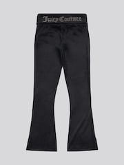 Juicy Couture Black Girls Fold Over Waist Joggers - Image 7 of 9