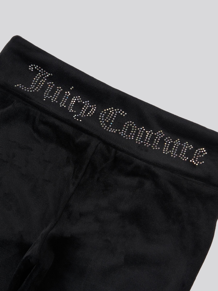 Juicy Couture Black Girls Fold Over Waist Joggers - Image 9 of 9