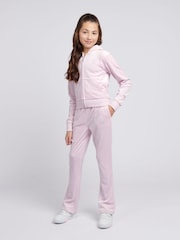 أرجواني داكن - بنطلون رياضي مرصّع بقصّة مناسبة للأحذية الطويلة للبنات من Juicy Couture - صورة 2 من 7