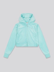 Juicy Couture Blue Girls Arch Zip-Thru Diamante Hoodie - Image 6 of 8