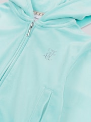 Juicy Couture Blue Girls Arch Zip-Thru Diamante Hoodie - Image 8 of 8