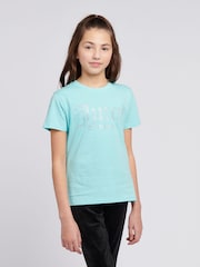 Juicy Couture Blue Girls Diamante Fitted 100% Cotton T-Shirt - Image 1 of 7