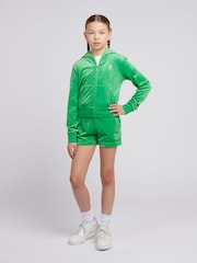 Juicy Couture Light Green Diamanté Zip Through Hoodie - Image 2 of 8