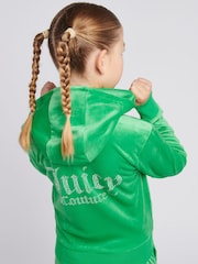 Juicy Couture Light Green Diamanté Zip Through Hoodie - Image 5 of 8