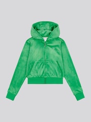 Juicy Couture Light Green Diamanté Zip Through Hoodie - Image 6 of 8