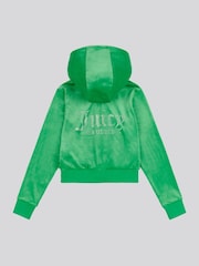 Juicy Couture Light Green Diamanté Zip Through Hoodie - Image 7 of 8