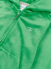 Juicy Couture Light Green Diamanté Zip Through Hoodie - Image 8 of 8