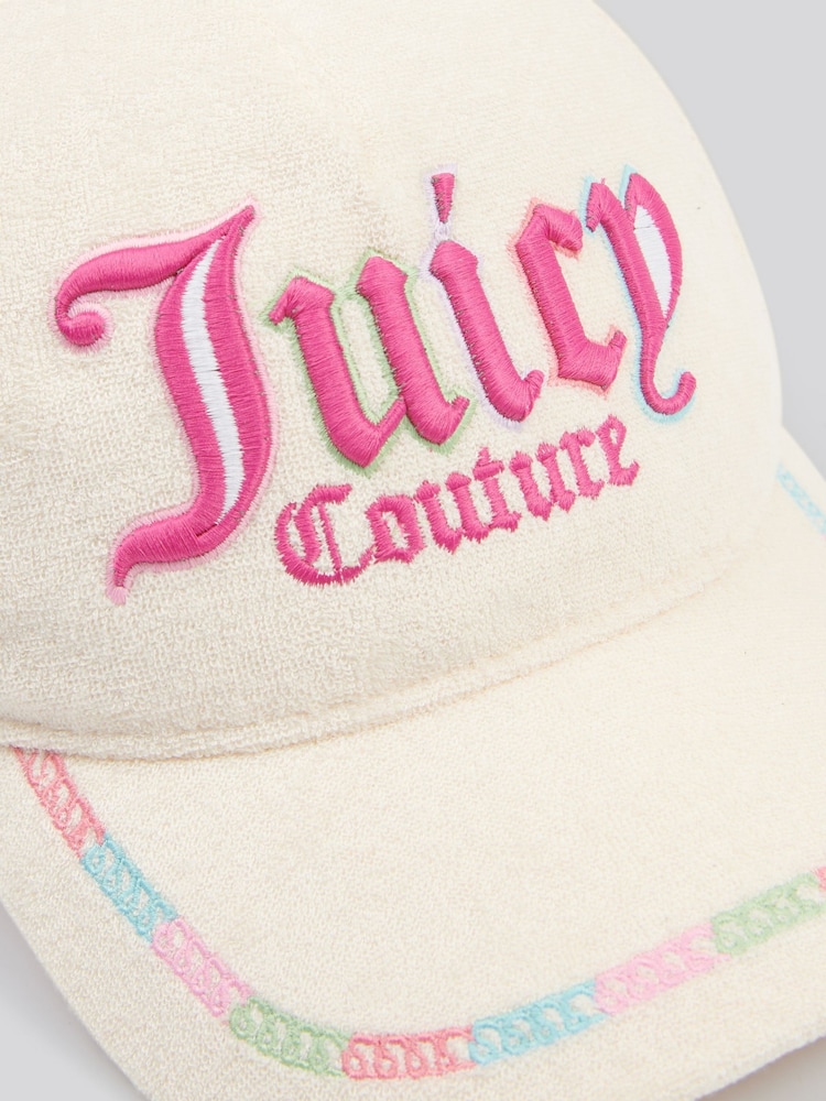 Juicy Couture Cream Girls Rainbow Towelling Cap - Image 6 of 6