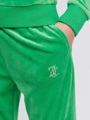 أخضر فاتح - بنطلون رياضي مرصّع بقصّة مناسبة للأحذية الطويلة للبنات من Juicy Couture - صورة 4 من 7