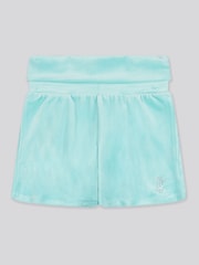 Juicy Couture Blue Girls Fold Over Waist Shorts - Image 6 of 8