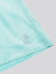 Juicy Couture Blue Girls Fold Over Waist Shorts - Image 8 of 8
