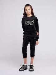 Juicy Couture Black Girls Capri Length Slim Joggers - Image 2 of 7