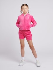 Juicy Couture Pink Girls Arch Zip-Thru Diamante Hoodie - Image 2 of 7
