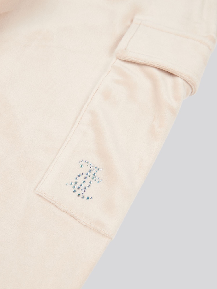 Crème - Juicy Couture Girls Cargo Cuffed Joggers - Image 7 of 7