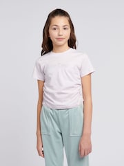 Juicy Couture Purple Girls Diamante Ringer 100% Cotton T-Shirt - Image 1 of 7
