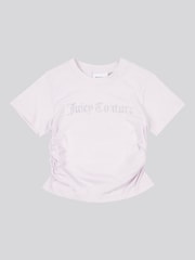 Juicy Couture Purple Girls Diamante Ringer 100% Cotton T-Shirt - Image 5 of 7