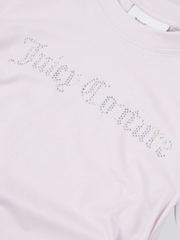 Juicy Couture Purple Girls Diamante Ringer 100% Cotton T-Shirt - Image 7 of 7