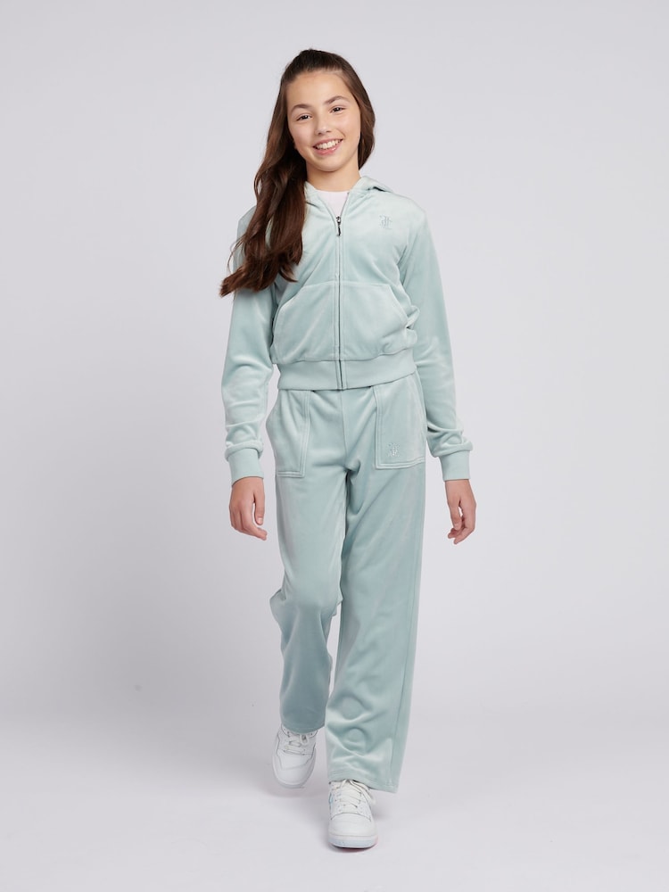 Juicy Couture Blue Girls Diamante Zip-Through Hoodie - Image 2 of 7