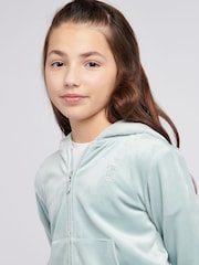 Juicy Couture Blue Girls Diamante Zip-Through Hoodie - Image 4 of 7