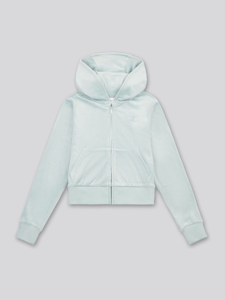 Juicy Couture Blue Girls Diamante Zip-Through Hoodie - Image 5 of 7