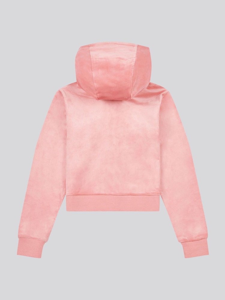 Juicy Couture Orange Girls Tonal Velour Zip Up Hoodie - Image 2 of 3