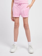 Juicy Couture Light Pink Girls Velour Fold Up Shorts - Image 1 of 1