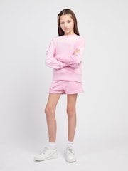 Juicy Couture Light Pink Girls Velour Fold Up Shorts - Image 2 of 7