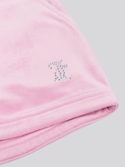 Juicy Couture Light Pink Girls Velour Fold Up Shorts - Image 7 of 7