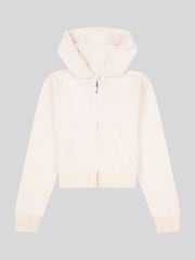 Juicy Couture Cream Girls Tonal Velour Zip Up Hoodie - Image 5 of 7