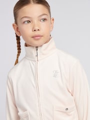 Juicy Couture Cream Girls Velour Zip-Thru Jacket - Image 4 of 7