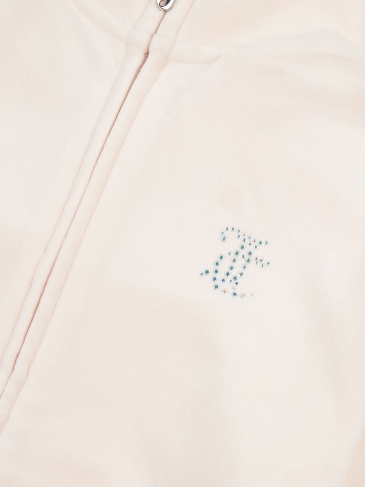 Juicy Couture Cream Girls Velour Zip-Thru Jacket - Image 7 of 7