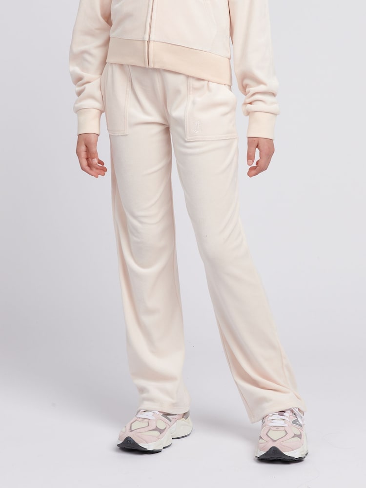 Juicy Couture Cream Tonal Wide Leg Trousers - Image 1 of 7