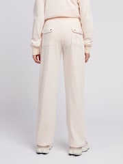 Juicy Couture Cream Tonal Wide Leg Trousers - Image 3 of 7