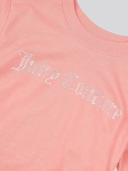 Juicy Couture Orange Girls Diamante Ringer 100% Cotton T-Shirt - Image 7 of 7