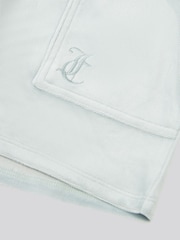 Juicy Couture Light Blue Girls Tonal Embroidered Velour Shorts - Image 7 of 7