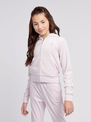 Juicy Couture Dark Purple Diamanté Zip Through Hoodie - Image 1 of 1