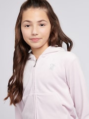 Juicy Couture Dark Purple Diamanté Zip Through Hoodie - Image 4 of 9