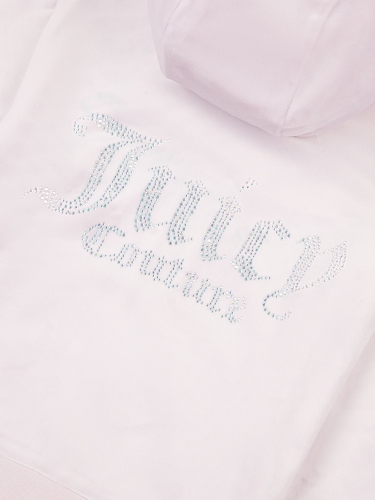Juicy Couture Dark Purple Diamanté Zip Through Hoodie - Image 9 of 9